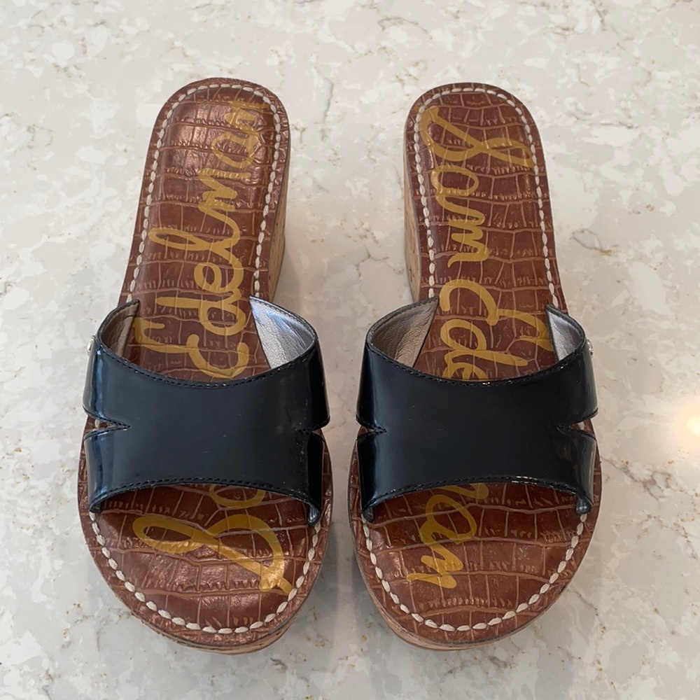 Sam Edelman black Patent leather wedge